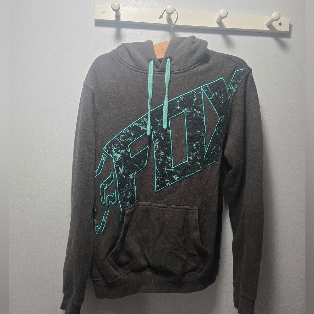 Fox Female Dark Green Hoodie with Aqua Details